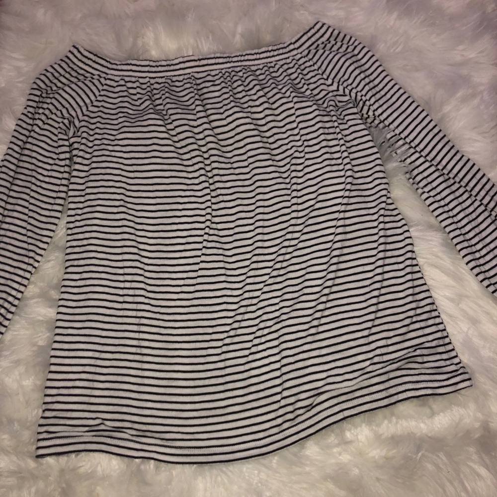 Off the shoulder striped top
